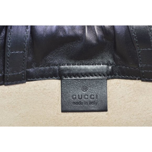 New Gucci Kids JUNIOR Logo Print Pebbled Leather Backpack Purse W/Pouch - Picture 9 of 12